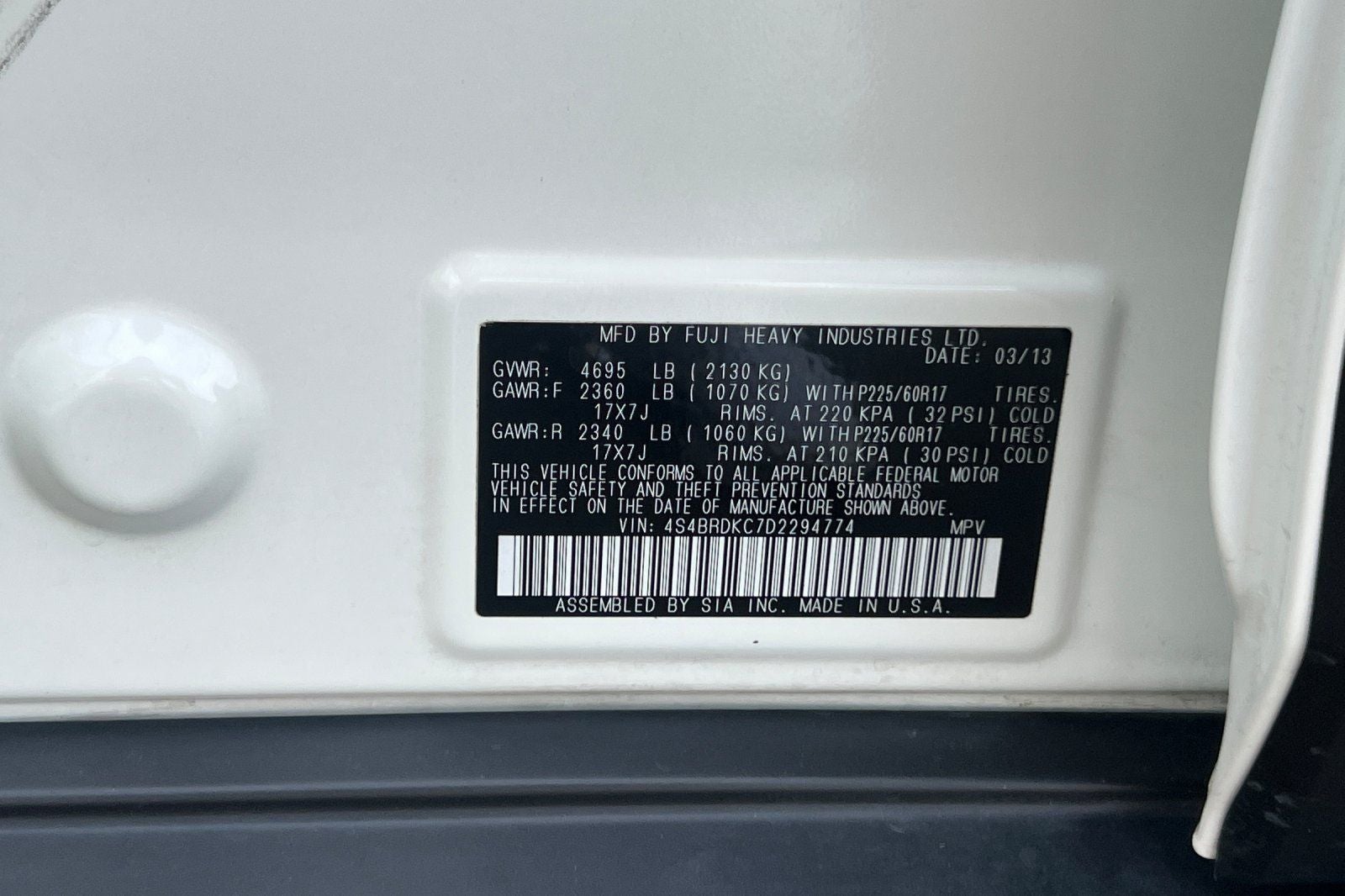 2013 Subaru Outback 3.6R Limited